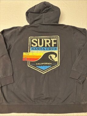 Black Surf Graphic Hooded Sweatshirt